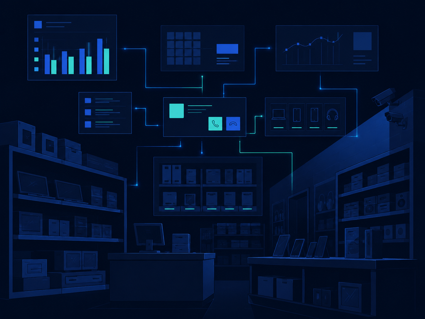 An electronics store run by an invisible digital system