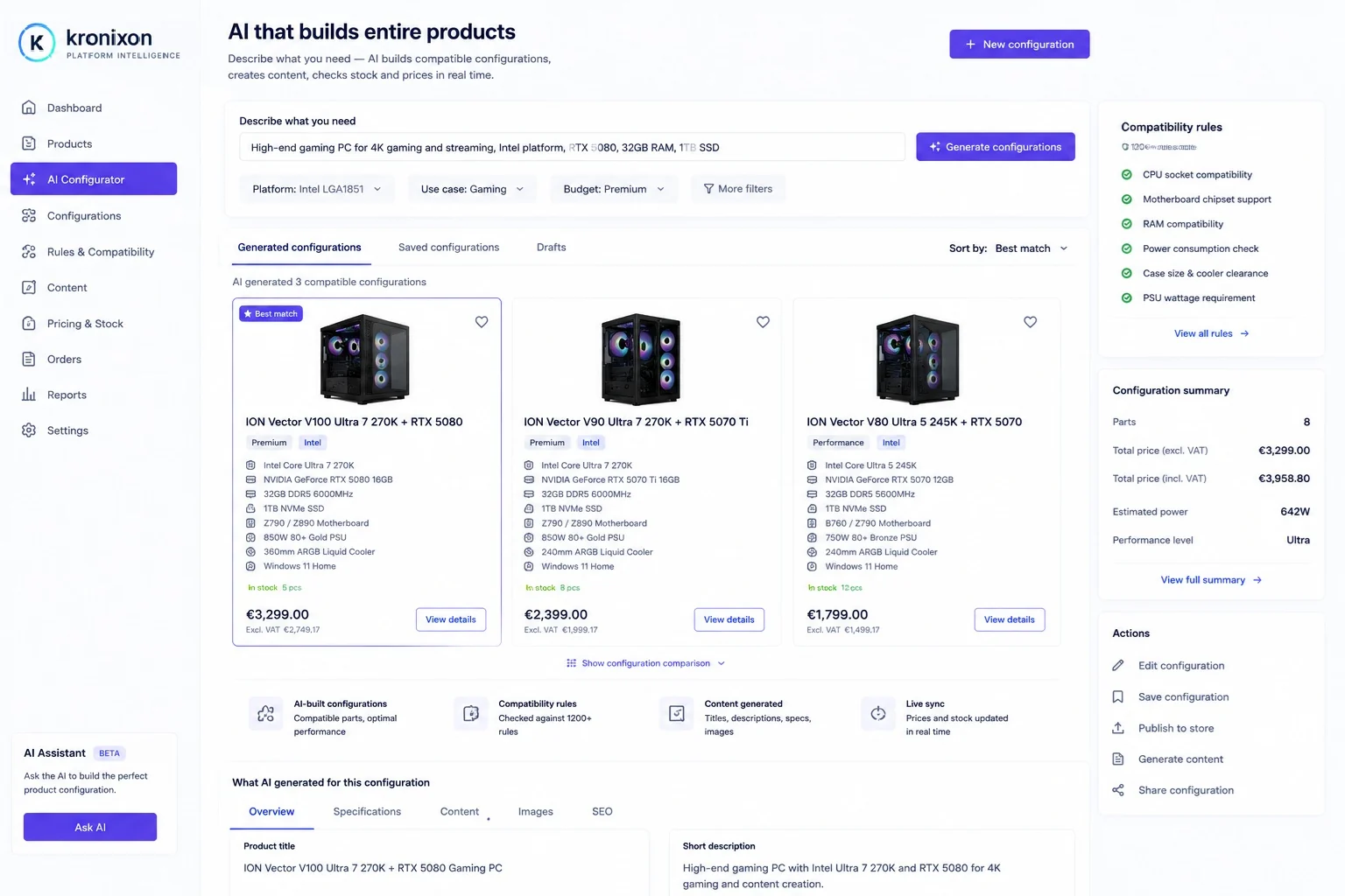 Kronixon PI — Configurator